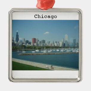 Prydnad för Chicago horisonthelgdag Julgransprydnad Metall
