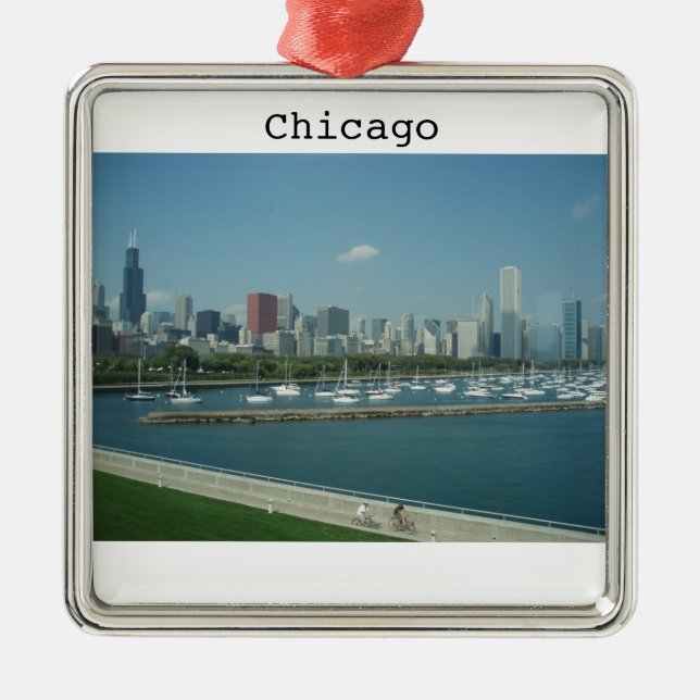 Prydnad för Chicago horisonthelgdag Julgransprydnad Metall (Framsidan)