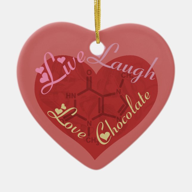 Prydnad för chokladkärlekvalentin julgransprydnad keramik (Framsidan)