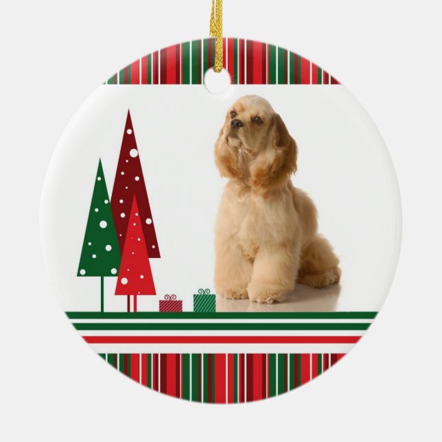 Prydnad för cockerspanielSpanial jul Julgransprydnad Keramik (Baksidan)