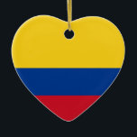Prydnad för Colombia flaggahjärta Julgransprydnad Keramik<br><div class="desc">Hjärtaprydnad med den colombianska medborgareflagga som är bekant som Tricolor Nacional. Adorno lurar labanderaen de Colombia.</div>