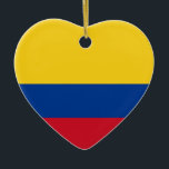 Prydnad för Colombia flaggahjärta Julgransprydnad Keramik<br><div class="desc">Hjärtaprydnad med den colombianska medborgareflagga som är bekant som Tricolor Nacional. Adorno lurar labanderaen de Colombia.</div>