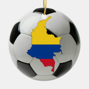 Prydnad för Colombia fotbollfotboll Julgransprydnad Keramik