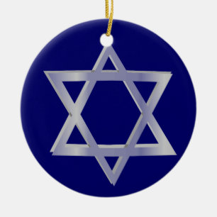 Prydnad för davidsstjärnaHanukkah blått Julgransprydnad Keramik