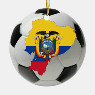 Prydnad för Ecuador fotbollfotboll Julgransprydnad Keramik