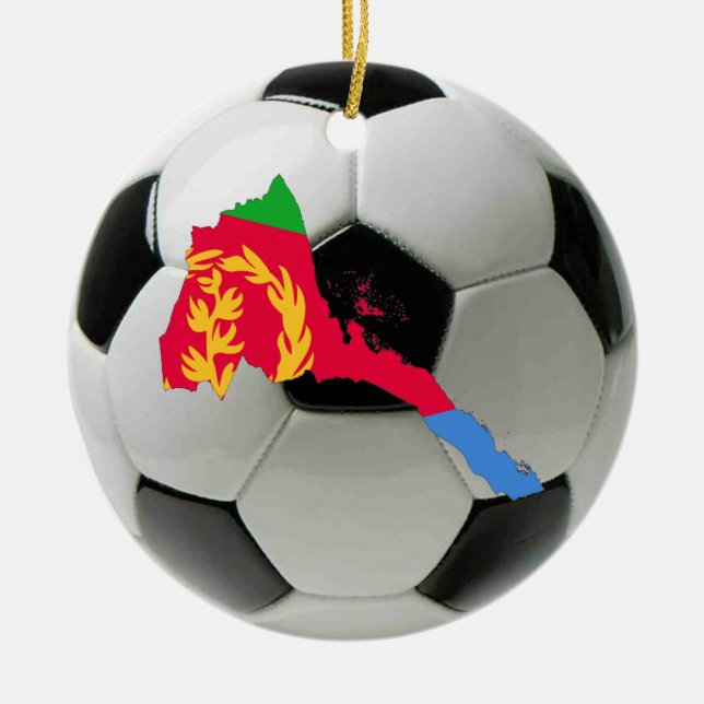 Prydnad för Eritrea fotbollfotboll Julgransprydnad Keramik (Framsidan)