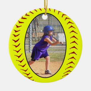 Prydnad för Fastpitch softballfoto Julgransprydnad Keramik