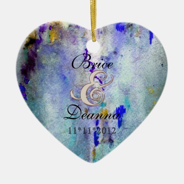 Prydnad för favör för bröllop för julgransprydnad keramik (Framsidan)