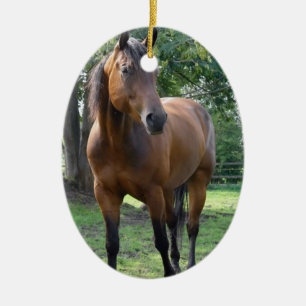 Prydnad för fjärdThoroughbredhäst Julgransprydnad Keramik
