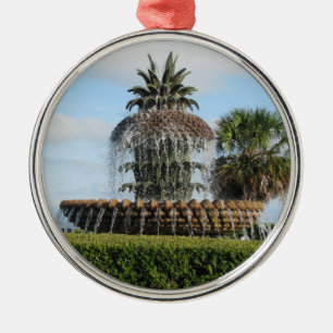 Prydnad för fontän för Charleston SC-ananas Julgransprydnad Metall