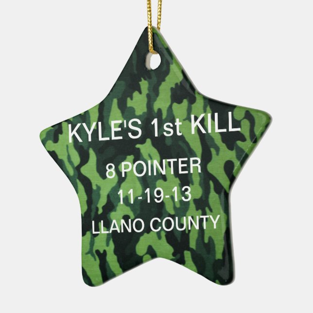 Prydnad "för FÖRSTA HJORT" Julgransprydnad Keramik (Vänster)