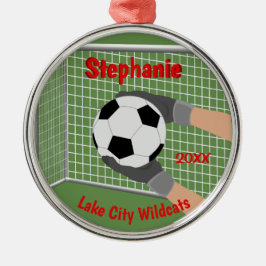 Prydnad för fotbollGoaliepersonlig Julgransprydnad Metall