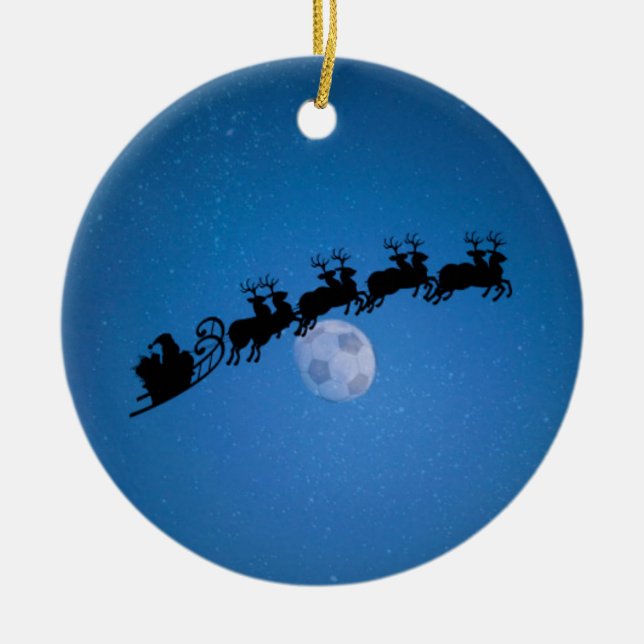 Prydnad för fotbolltemajulgran julgransprydnad keramik (Framsidan)