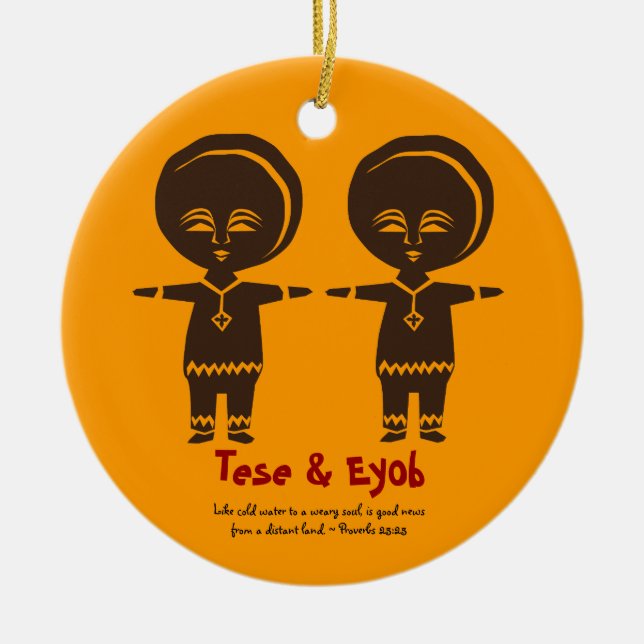 Prydnad för foto för adoptionkärleksyskon julgransprydnad keramik (Framsidan)