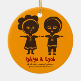 Prydnad för foto för adoptionkärleksyskon julgransprydnad keramik