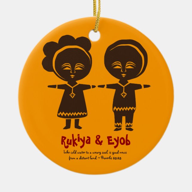 Prydnad för foto för adoptionkärleksyskon julgransprydnad keramik (Framsidan)