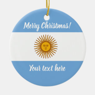 Prydnad för foto för Argentina flaggajulgran Julgransprydnad Keramik