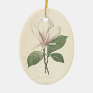 Prydnad för foto för Magnoliaanpassade minnes- Julgransprydnad Keramik