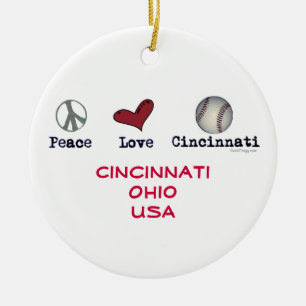Prydnad för fredkärlekCincinnati USA jul Julgransprydnad Keramik