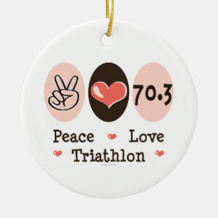 Prydnad för fredkärlekTriathlon 70,3 Julgransprydnad Keramik