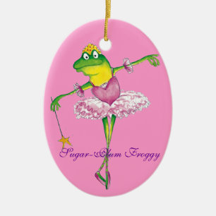 Prydnad för Froggy för sockerplommon felik Julgransprydnad Keramik