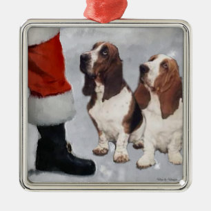 Prydnad för gåvor för Bassethundjul Julgransprydnad Metall