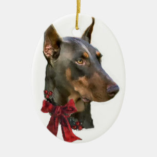Prydnad för gåvor för DobermanPinscherjul Julgransprydnad Keramik