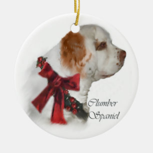Prydnad för gåvor för jul för Clumber Spaniel Julgransprydnad Keramik