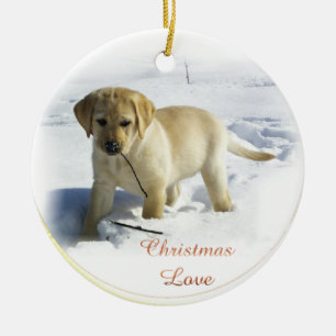 Prydnad för gåvor för jul för Labrador Retriev Julgransprydnad Keramik