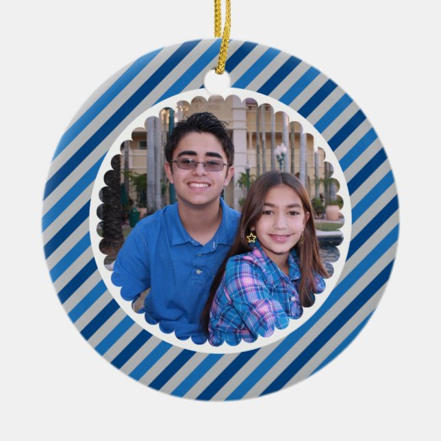 Prydnad för glad helgrandfoto julgransprydnad keramik (Framsidan)