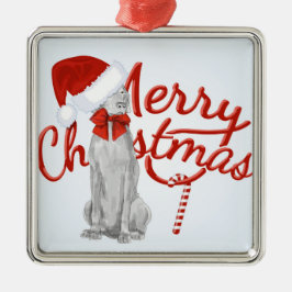 PRYDNAD FÖR GOD JUL WEIMARANER JULGRANSPRYDNAD METALL