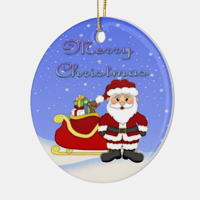 Prydnad för god julSanta runda Julgransprydnad Keramik (Vänster)