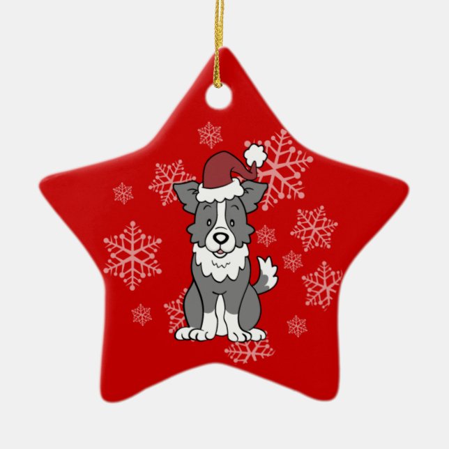 Prydnad för gränsColliehund Julgransprydnad Keramik (Framsidan)
