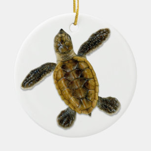 Prydnad för Hatchling för Hawksbill havssköldpa Julgransprydnad Keramik