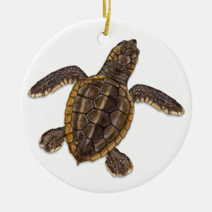 Prydnad för Hatchling för Loggerheadhavssköldpa Julgransprydnad Keramik