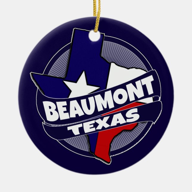 Prydnad för helgdag för Beaumont Texas Julgransprydnad Keramik (Framsidan)