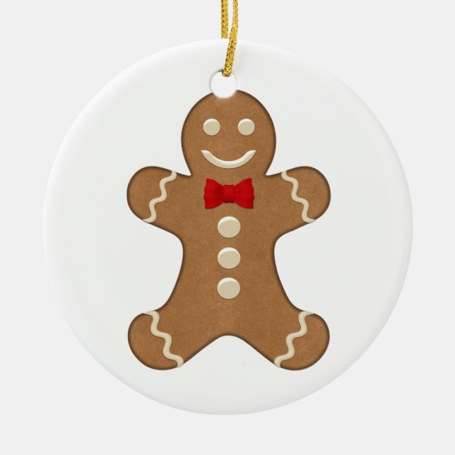 Prydnad för helgdag för pepparkaksgubbekakajul julgransprydnad keramik (Framsidan)