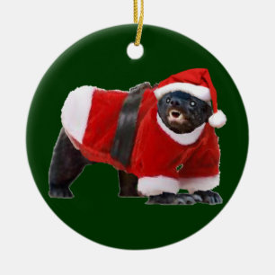 Prydnad för honey badgerSanta julgran Julgransprydnad Keramik