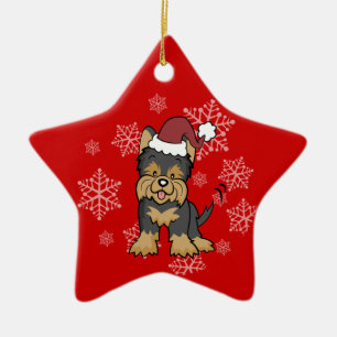 Prydnad för hund för Yorkshire Terrier Julgransprydnad Keramik