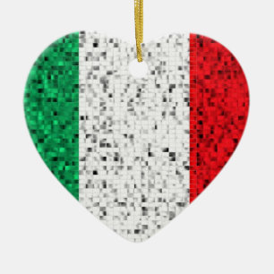 Prydnad för italienflaggaglitter julgransprydnad keramik