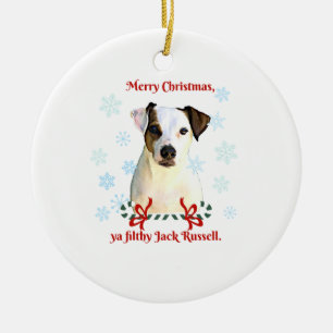 Prydnad för jackRussell jul Julgransprydnad Keramik