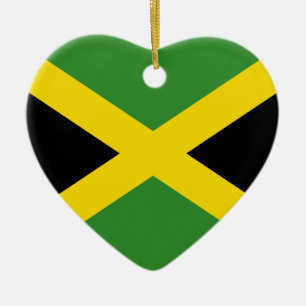 Prydnad för Jamaica flaggahjärta Julgransprydnad Keramik