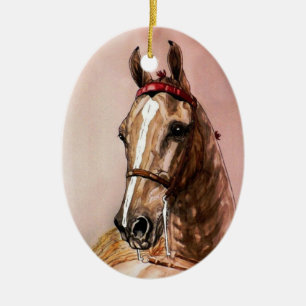 Prydnad för jul för amerikanSaddlebred häst Julgransprydnad Keramik