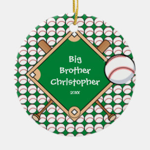 Prydnad för jul för baseballdiamantstorebror julgransprydnad keramik