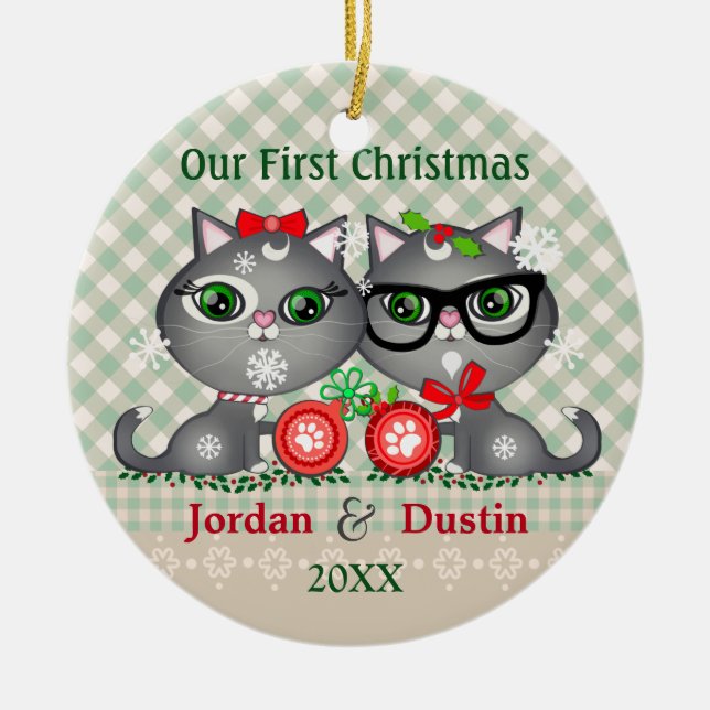 Prydnad för jul för beställnings- lantliga julgransprydnad keramik (Framsidan)