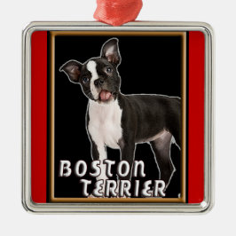PRYDNAD FÖR JUL FÖR BOSTON TERRIER HÖGVÄRDIG JULGRANSPRYDNAD METALL