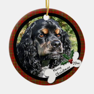 Prydnad för jul för cockerspanielSpanielrunda Julgransprydnad Keramik