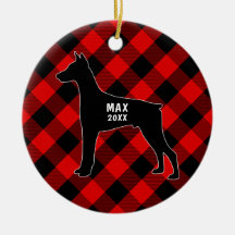 Prydnad för jul för DobermanPinscherpläd