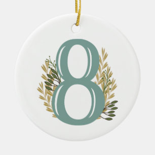 Prydnad för jul för Enneagram typ 8 blom- Julgransprydnad Keramik
