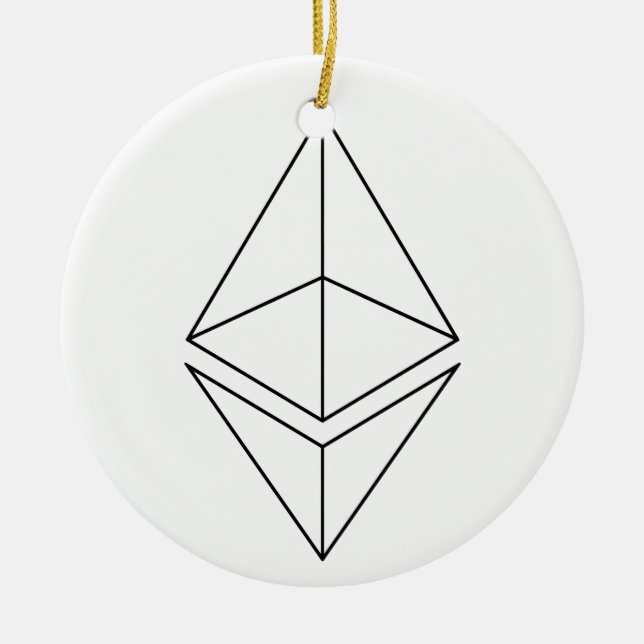 Prydnad för jul för Ethereum Eth logotypsymbol Julgransprydnad Keramik (Framsidan)